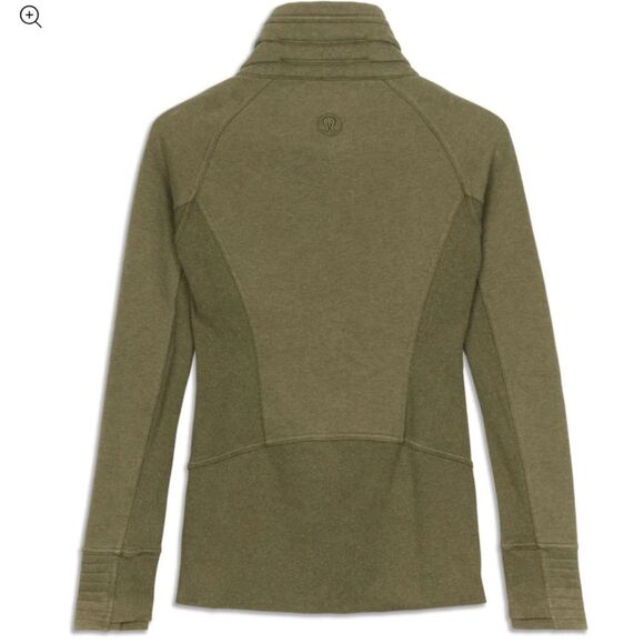 Lululemon Radiant II Zip Sweatshirt Jacket heathered fatigue green 6 W4A0WS - Picture 3 of 9
